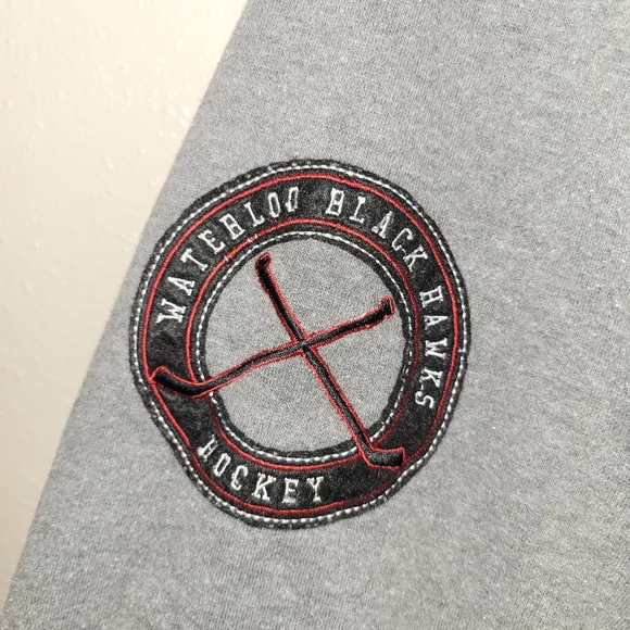 Waterloo Black Hawks Mens Gray Hoodie XL USHL - Picture 4 of 6